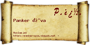 Panker Éva névjegykártya